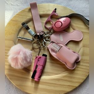 Pink safety Keychain